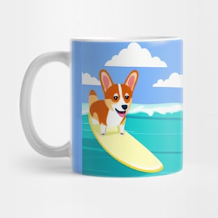 Surfing Corgi Dog Mug